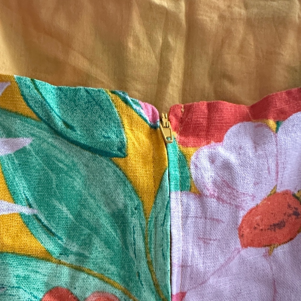 Giani Bini Floral Multicolor Mini Dress Linen Blend XL Tropical Resortwear Beach - Picture 4 of 10